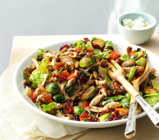 Grilled-Chicken-Brussel-Sprout-Salad
